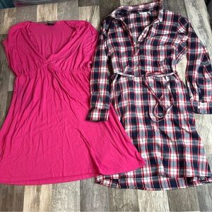 Plaid And Pink XL Dresses, Womens Faded Glory And Place
